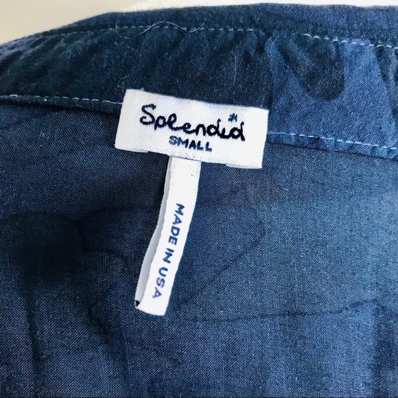 Splendid Camo Print Navy Button Down Shirt - Picture 10 of 11